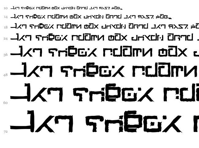 Green Martian font waterfall